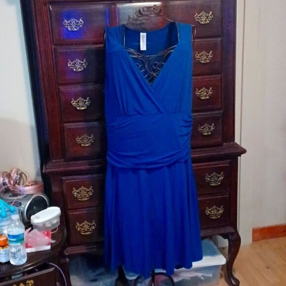 Navy Blue Sleeveless Dress  - Picture 1 of 7